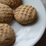 Almond butter cookies served on a white plate