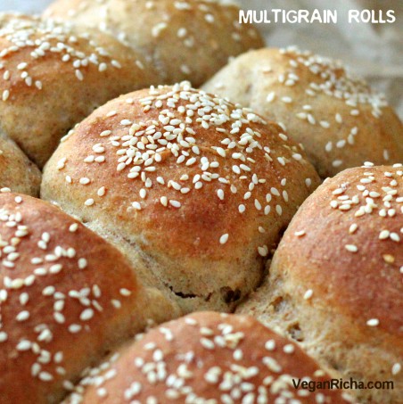 Multigrain Buns /Rolls with Spelt Rye Kamut Sorghum Barley. Vegan Recipe