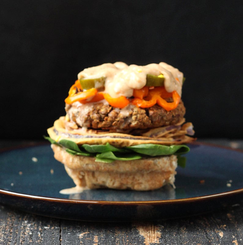 Red Lentil Cauliflower Burger Vegan Recipe (GF option) Vegan Richa