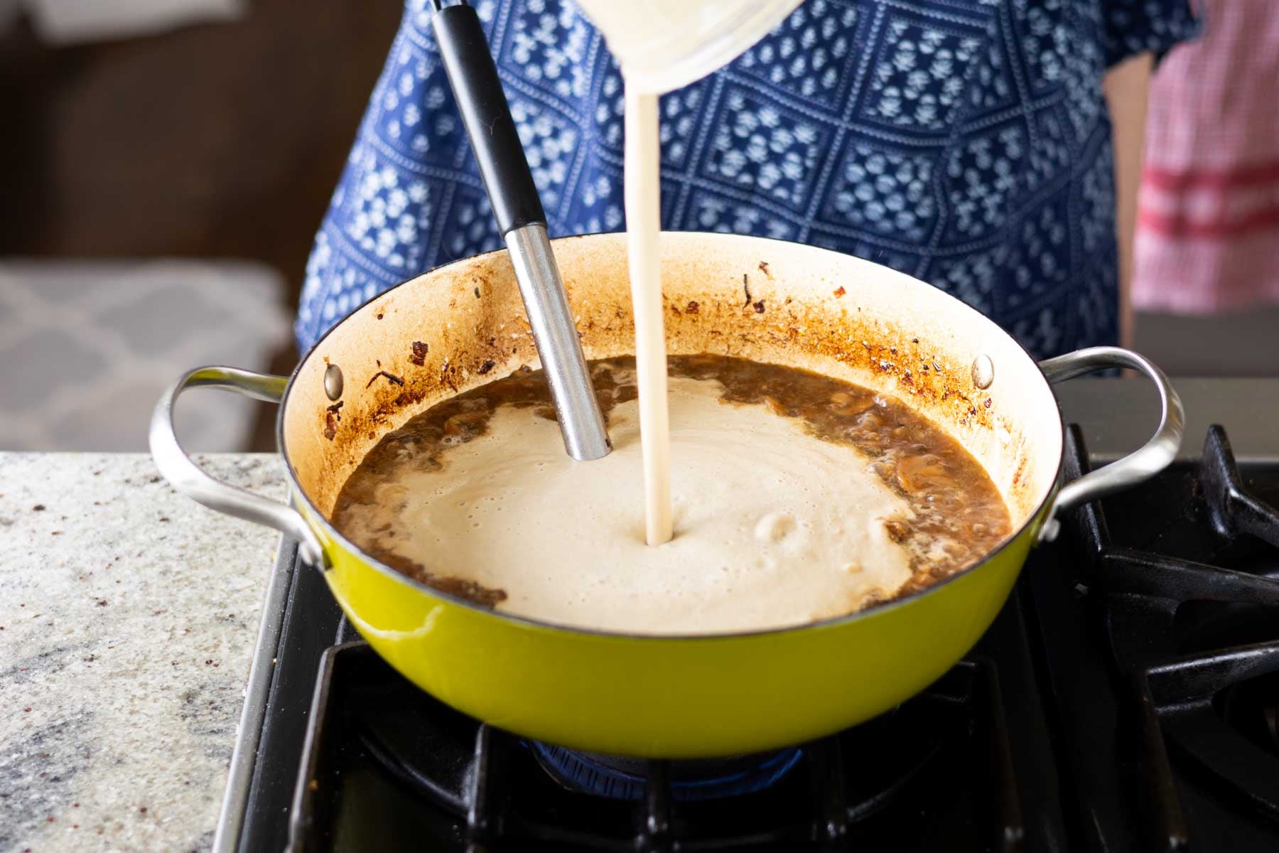 adding blender contents to the pan