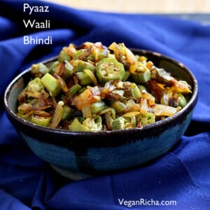 Indian Okra and Onion stir fry. Mom's Pyaaz Waali Bhindi Subzi. Indian Spiced Okra and Onions. Easy side to make you love Okra.