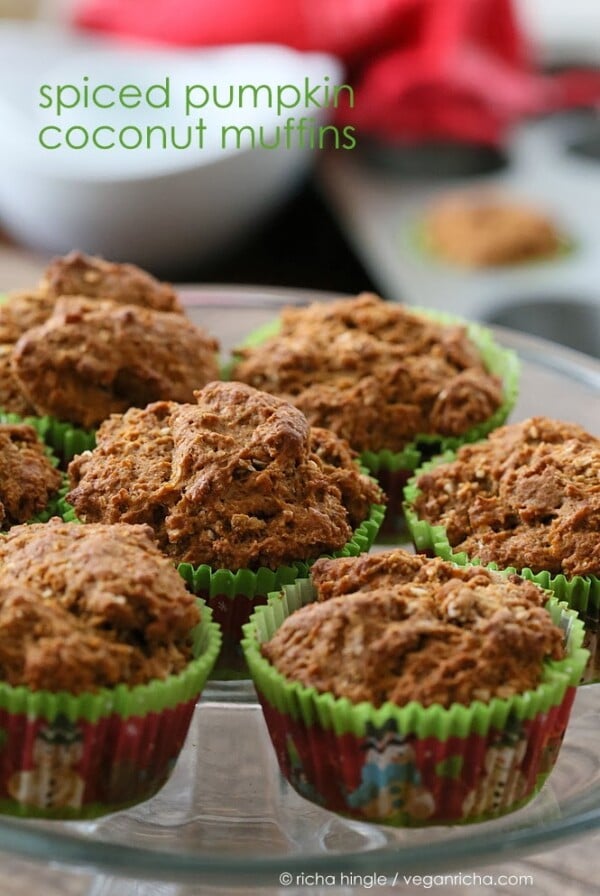Easy Pumpkin Coconut Breakfast Muffins. Moist Pumpkin Muffins with coconut and pumpkin pie spice. Vegan Recipe