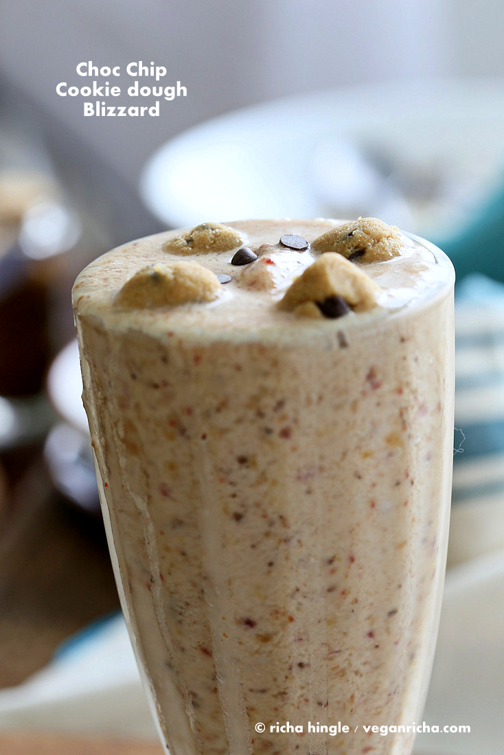 Vegan Cookie Dough Blizzard Milkshake. Glutenfree Recipe