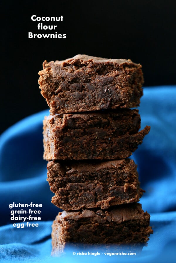 Coconut Flour Brownies | Vegan Richa #vegan #glutenfree #veganricha