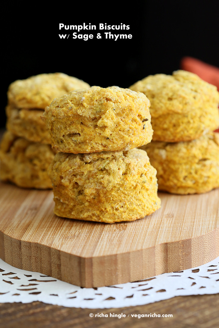 Vegan Pumpkin Biscuits with Sage and Thyme