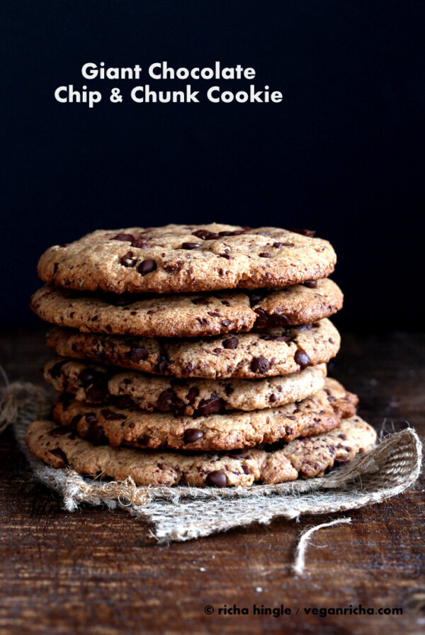 Giant Chocolate Chip Cookies |Vegan Richa