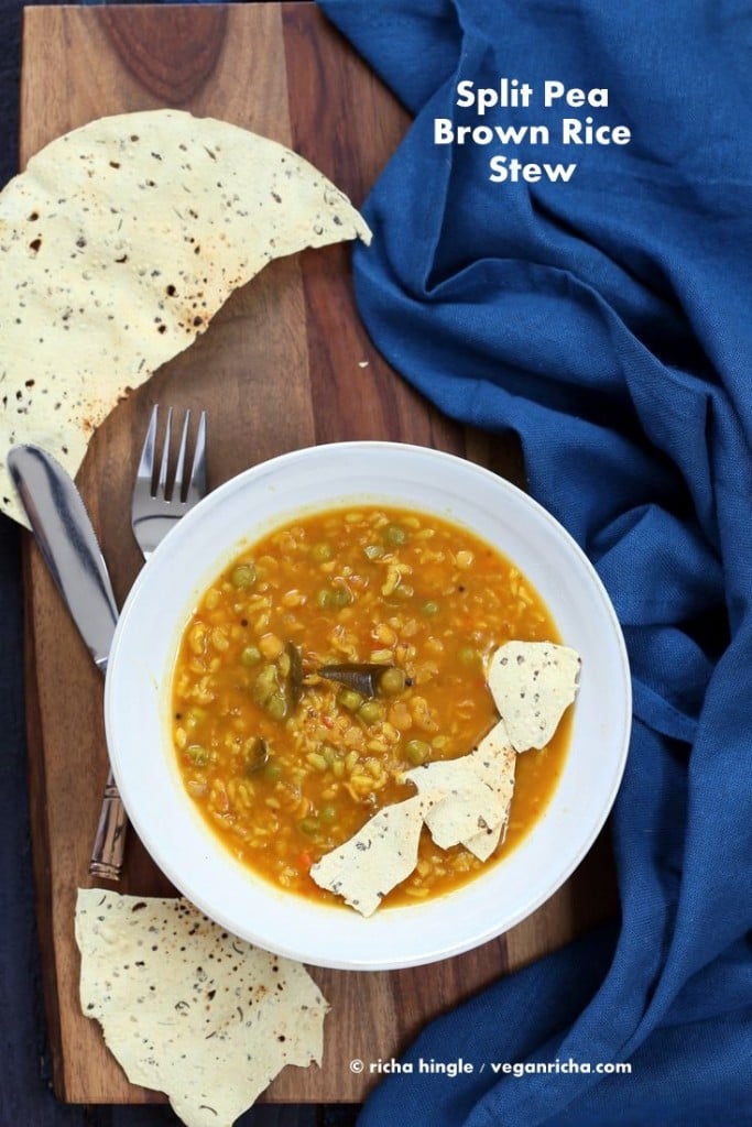 Bisi Bele Bath Pressure Cooker Split Pea Brown Rice Soup - Vegan Richa