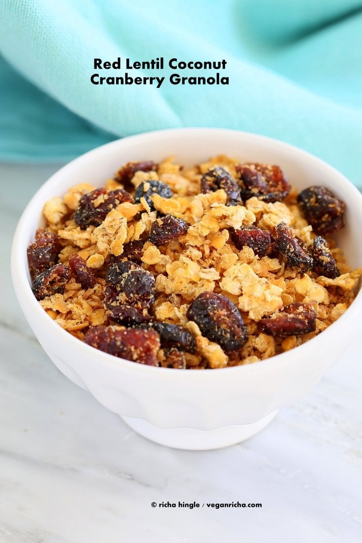 Red Lentil Granola with Coconut and Cranberries-image