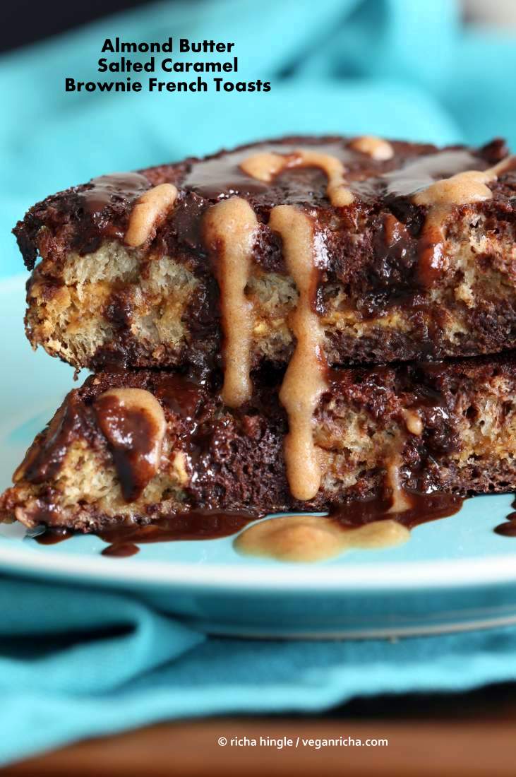 Almond Butter Salted Caramel Brownie French Toasts