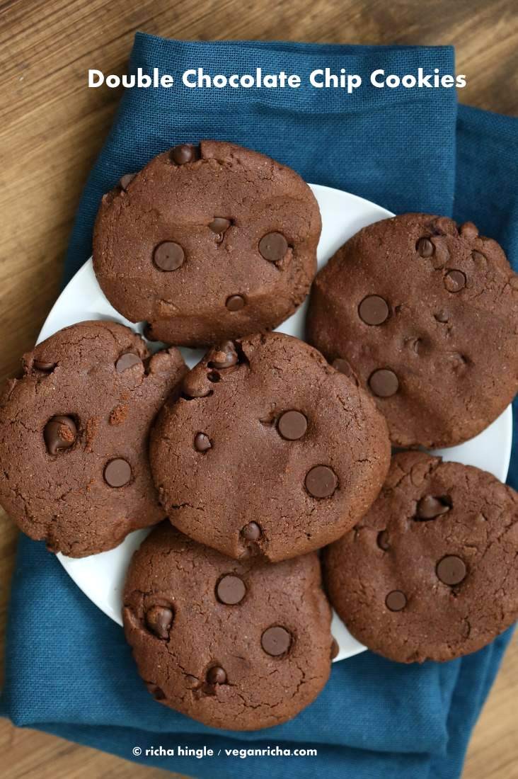 Vegan Double Chocolate Chip Cookies