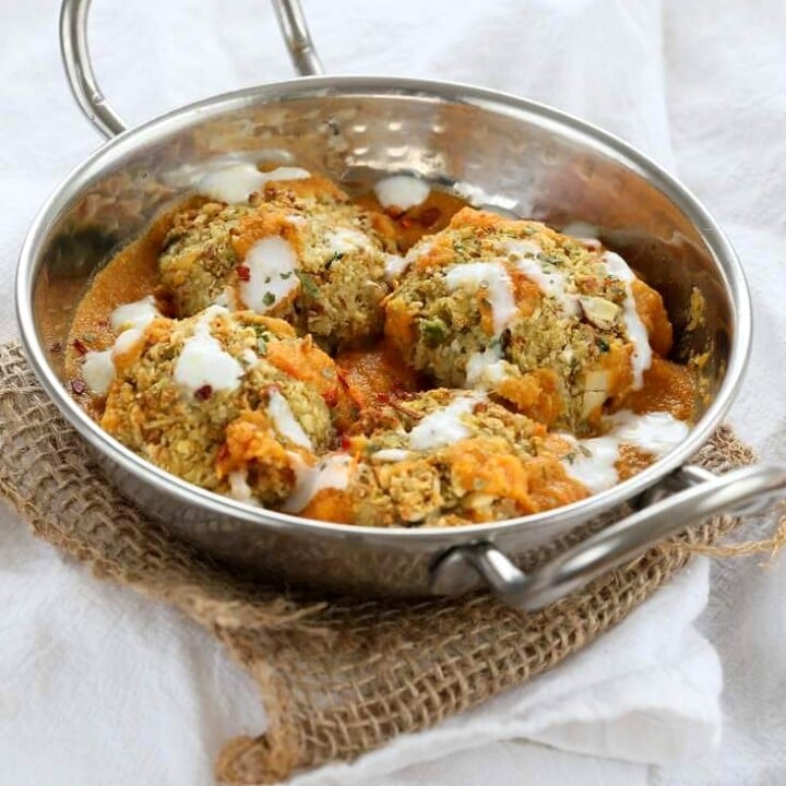 Cauliflower Kofta Curry Baked Cauliflower Veggie Balls in Spiced