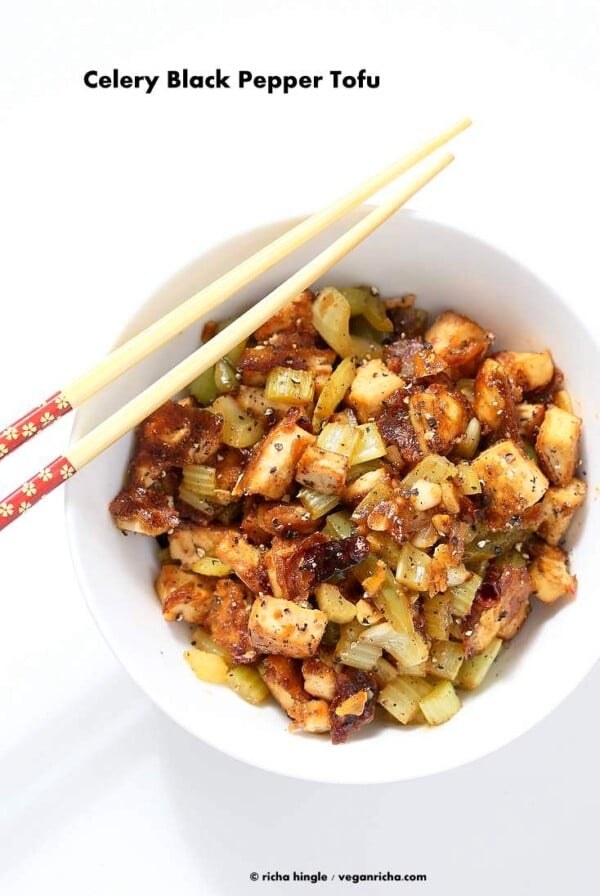 Celery Black Pepper Tofu | Vegan Richa #glutenfree #veganricha #vegan