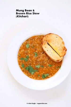 Brown Rice Mung Bean Kitchari - Mung Bean Stew | Vegan Richa #vegan #glutenfree #nutfree #soyfree #mungbean #kitchari #glutenfree #veganricha #vegan