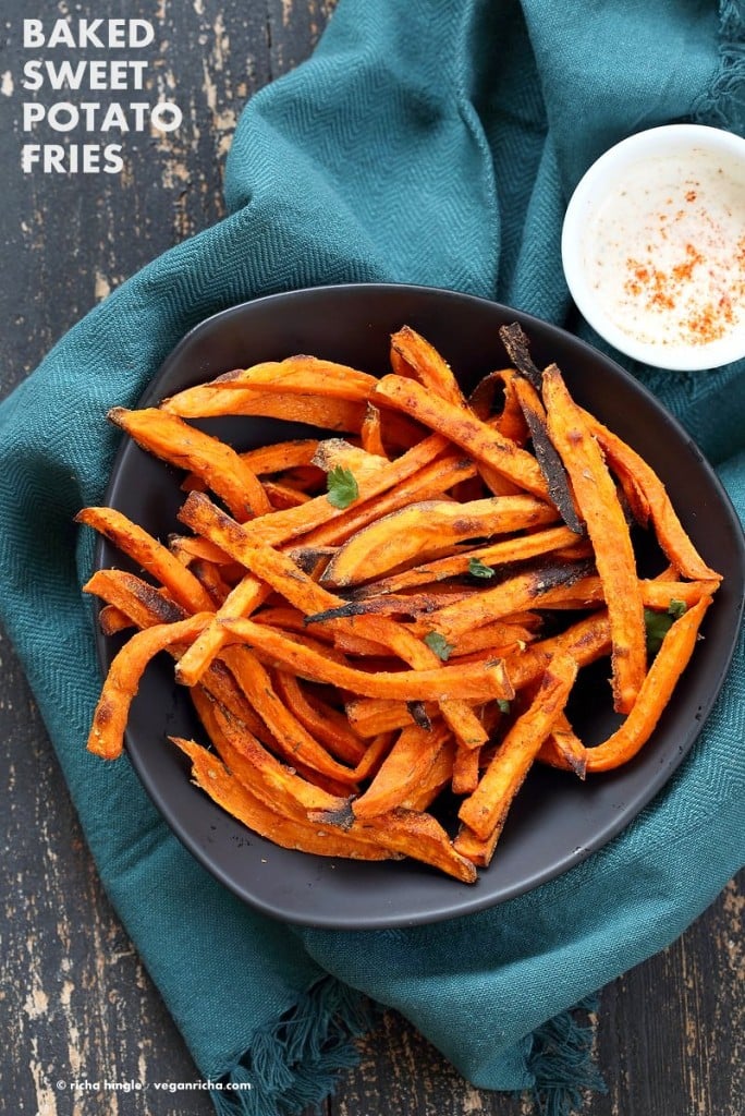 Baked Sweet Potato Fries with Chipotle Ranch - Vegan Richa