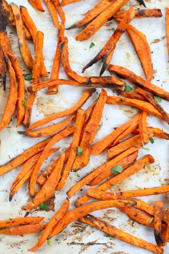 Baked Sweet Potato Fries with Chipotle Ranch - Vegan Richa