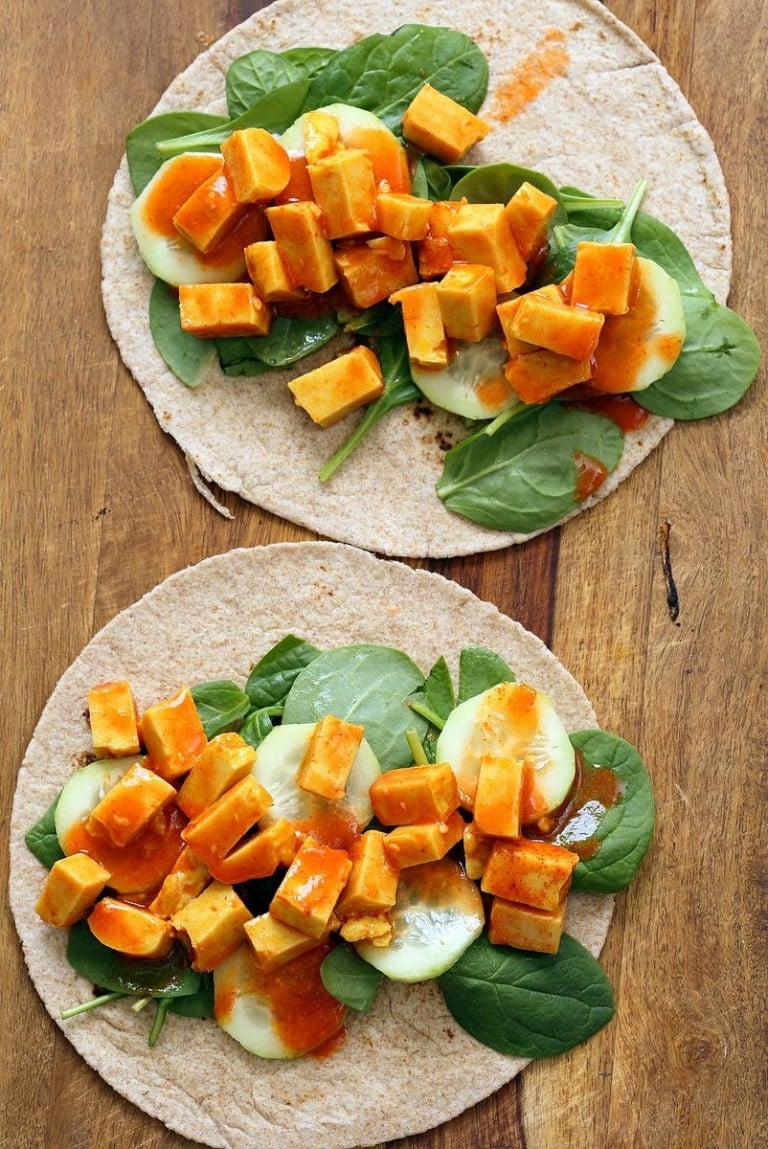 Buffalo Tofu Wrap with Chickpea Tofu Vegan Richa