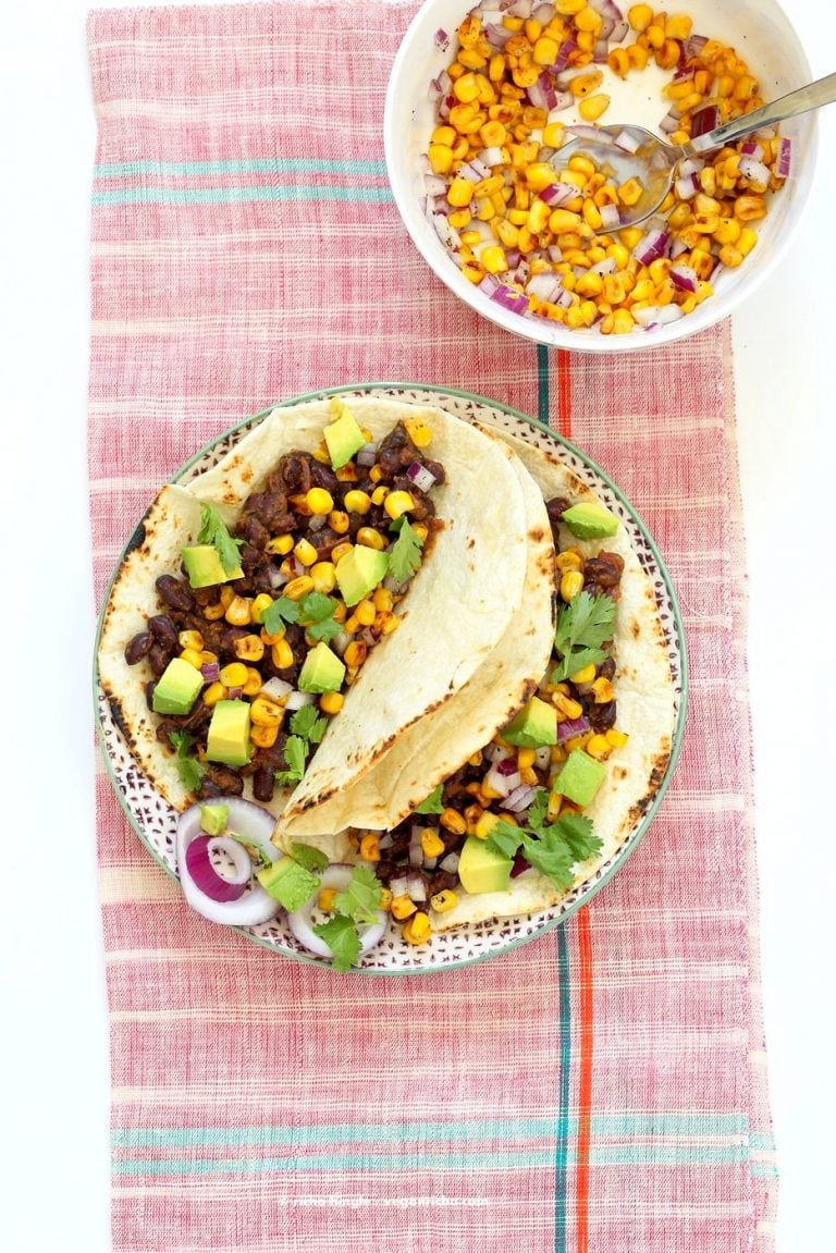 Jamaican Jerk Black Bean Tacos with Roasted Corn Salsa Vegan Richa
