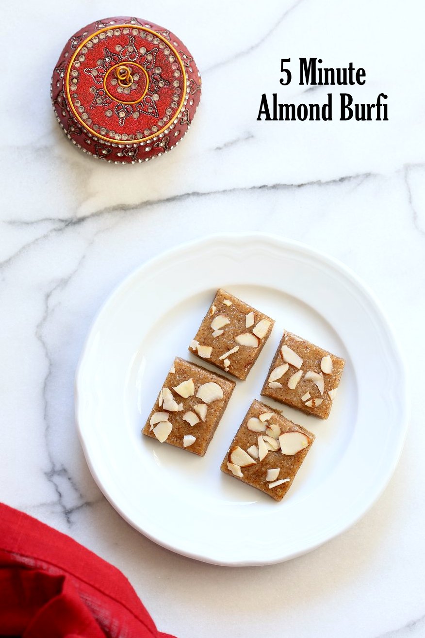 Badam Burfi - Almond Fudge And Basundi