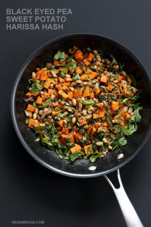 Black Eyed Peas and Sweet Potato Hash