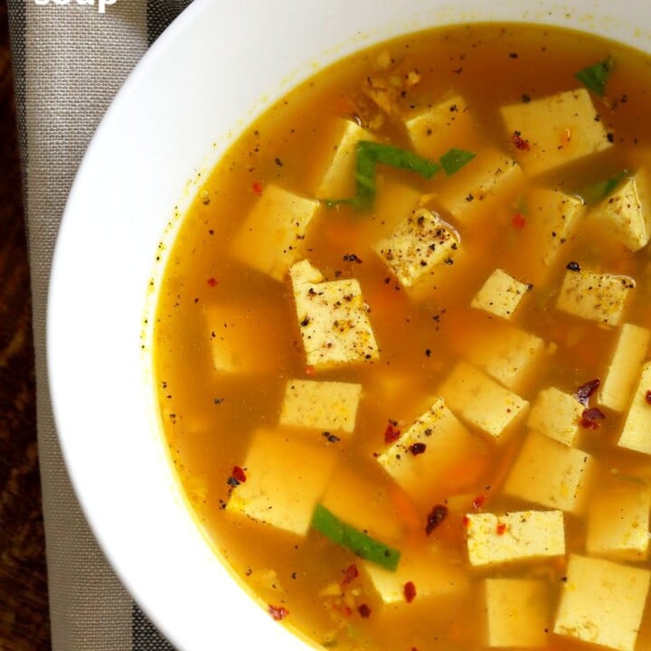 Turmeric Miso Soup With Ginger, Garlic and Tofu Vegan Richa