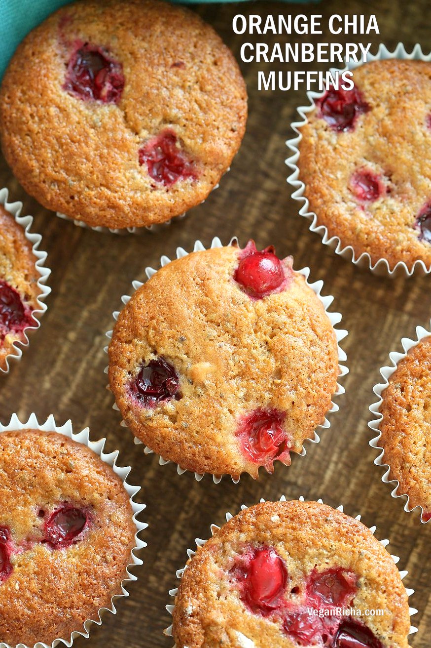 Blender Chia Orange Cranberry Muffins