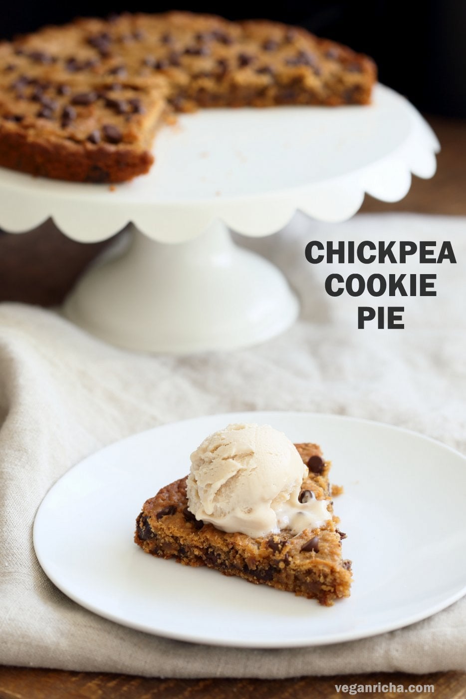 Peanut Butter Chickpea Cookie Pie Recipe