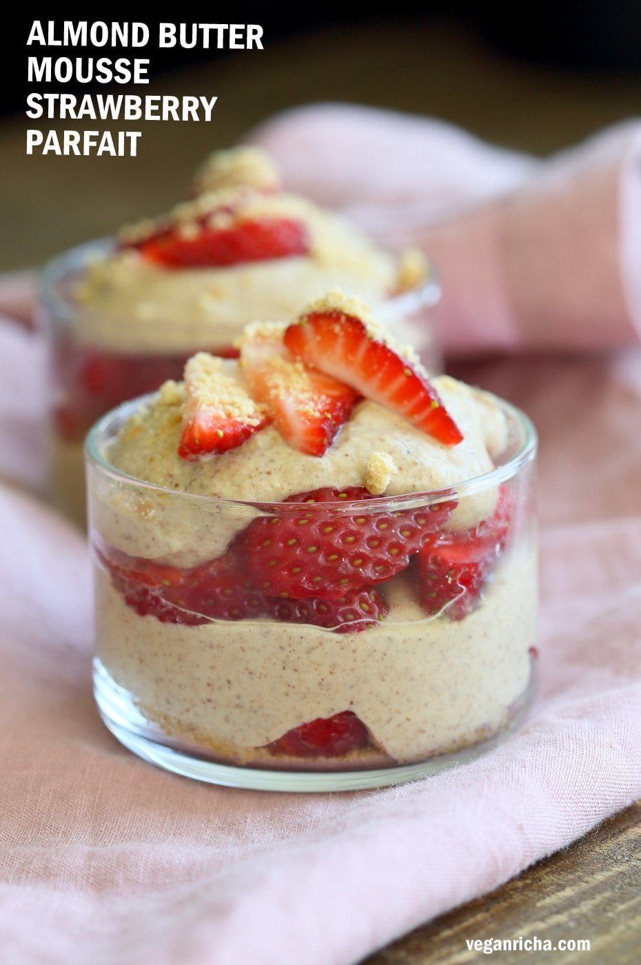Almond Butter Mousse Strawberry Parfaits