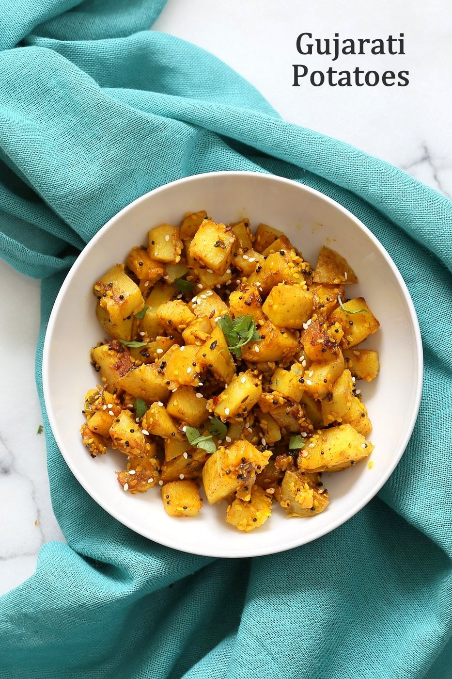 Gujarati Potatoes with Sesame Seeds - Bateta Nu Shaak