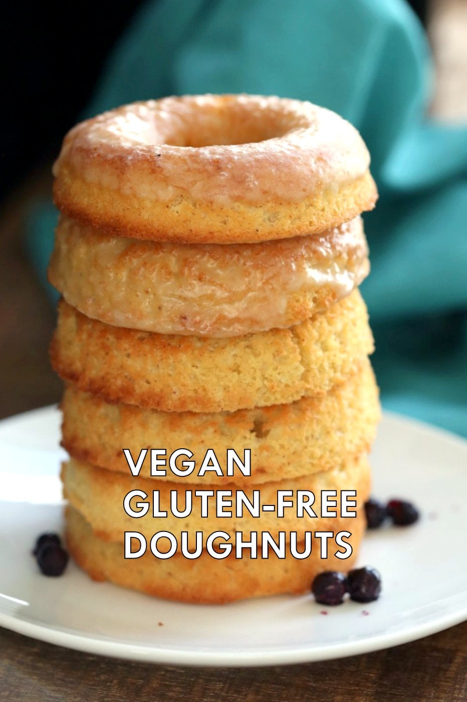 Vegan Gluten-free Lemon Donuts. Grain-free Baked Vegan Doughnuts