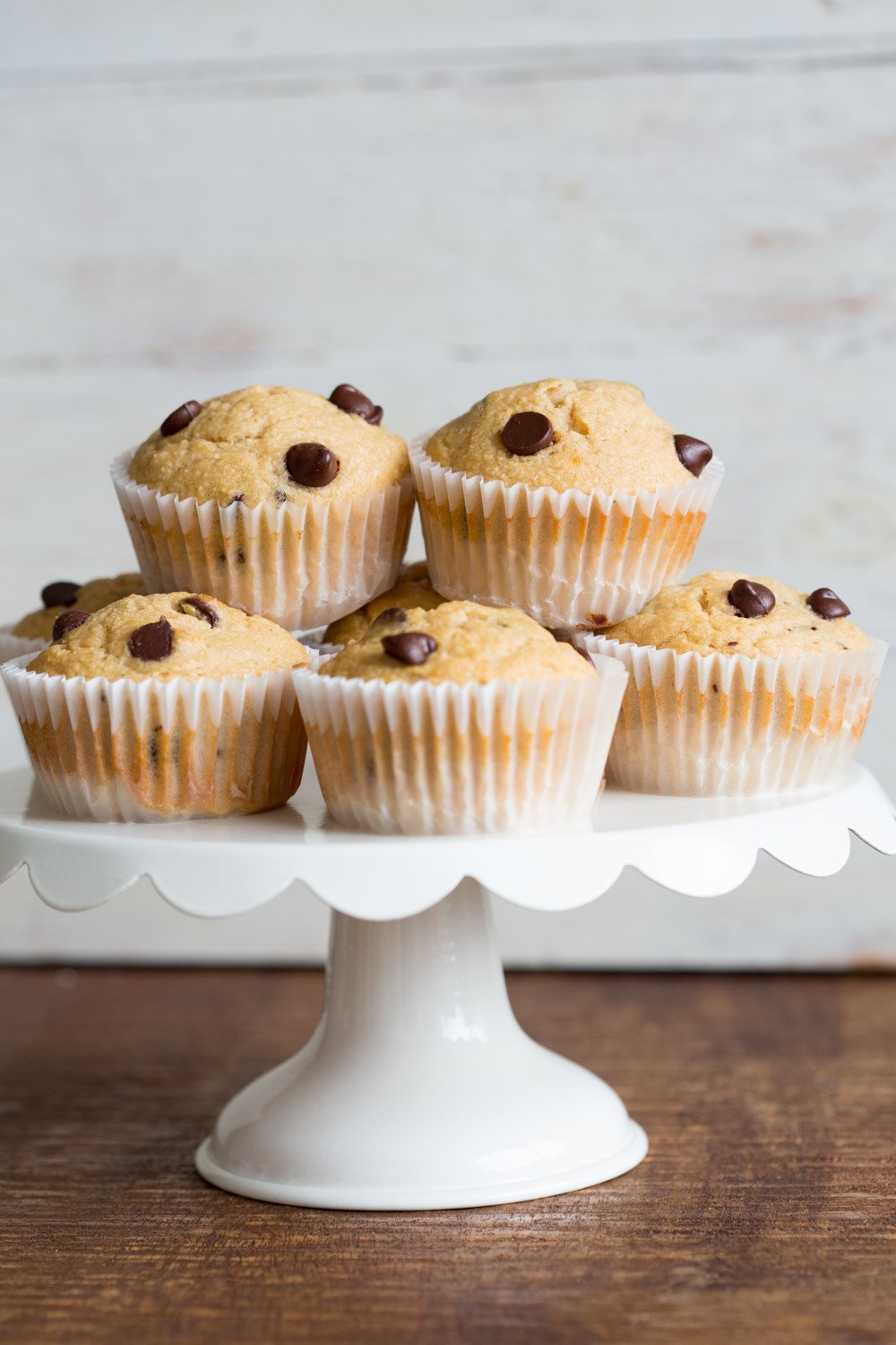 Vegan Chocolate Chip Muffins with coconut. These Soft, moist and chocolatey muffins take just a few minutes and have no added oil. #Vegan #Nutfree #Soyfree #Recipe #veganricha Use dried fruit instead of chocolate to make #oilfree | VeganRicha.com 