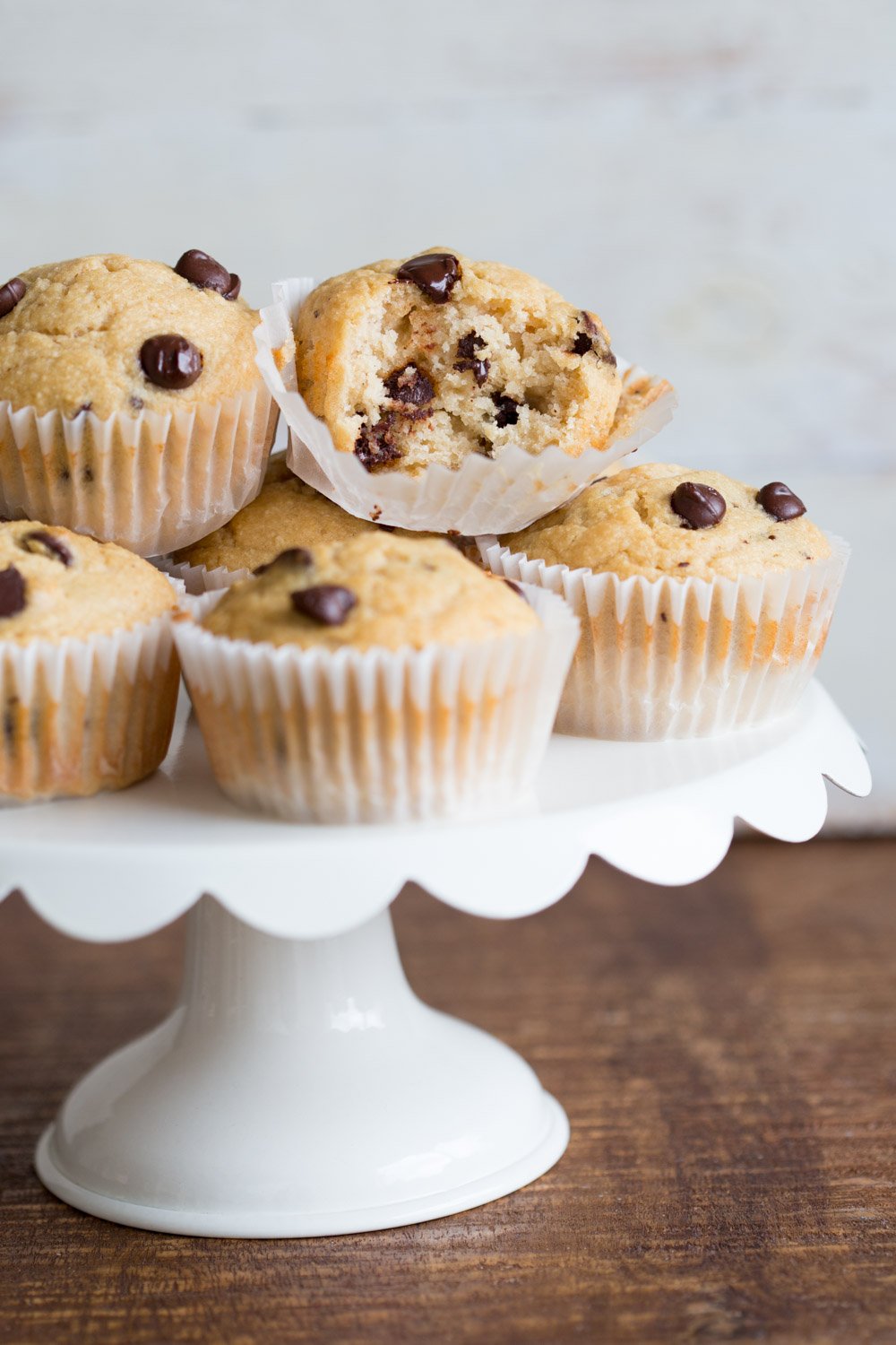 Vegan Chocolate Chip Muffins with coconut. These Soft, moist and chocolatey muffins take just a few minutes and have no added oil. #Vegan #Nutfree #Soyfree #Recipe #veganricha Use dried fruit instead of chocolate to make #oilfree | VeganRicha.com 