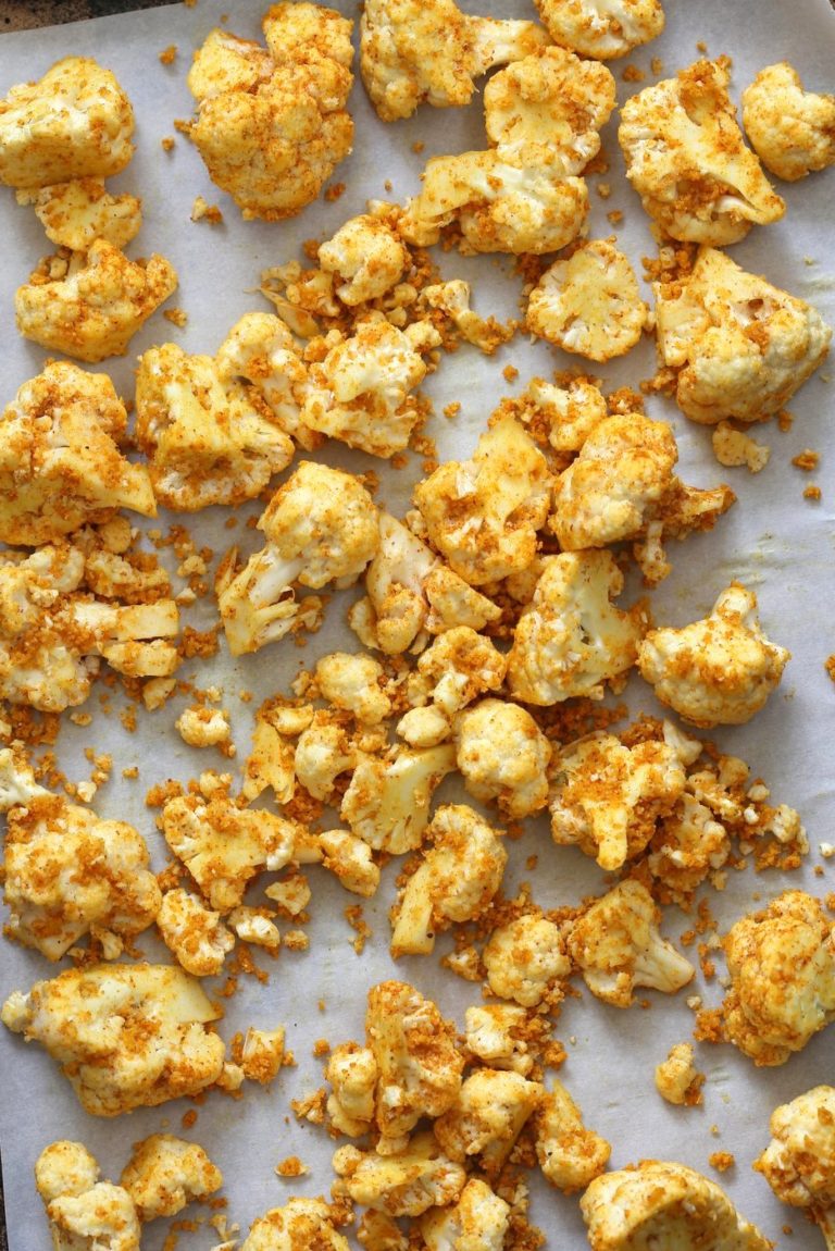 Golden Turmeric Roasted Cauliflower with Raita Dip - Vegan Richa