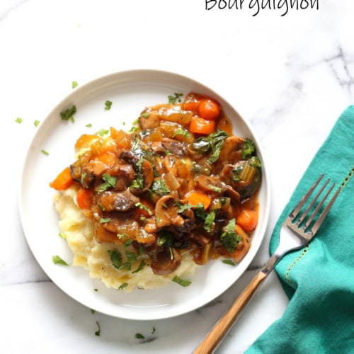 Vegan Mushroom Bourguignon With Potato Cauliflower Mash Instant Pot Vegan Richa