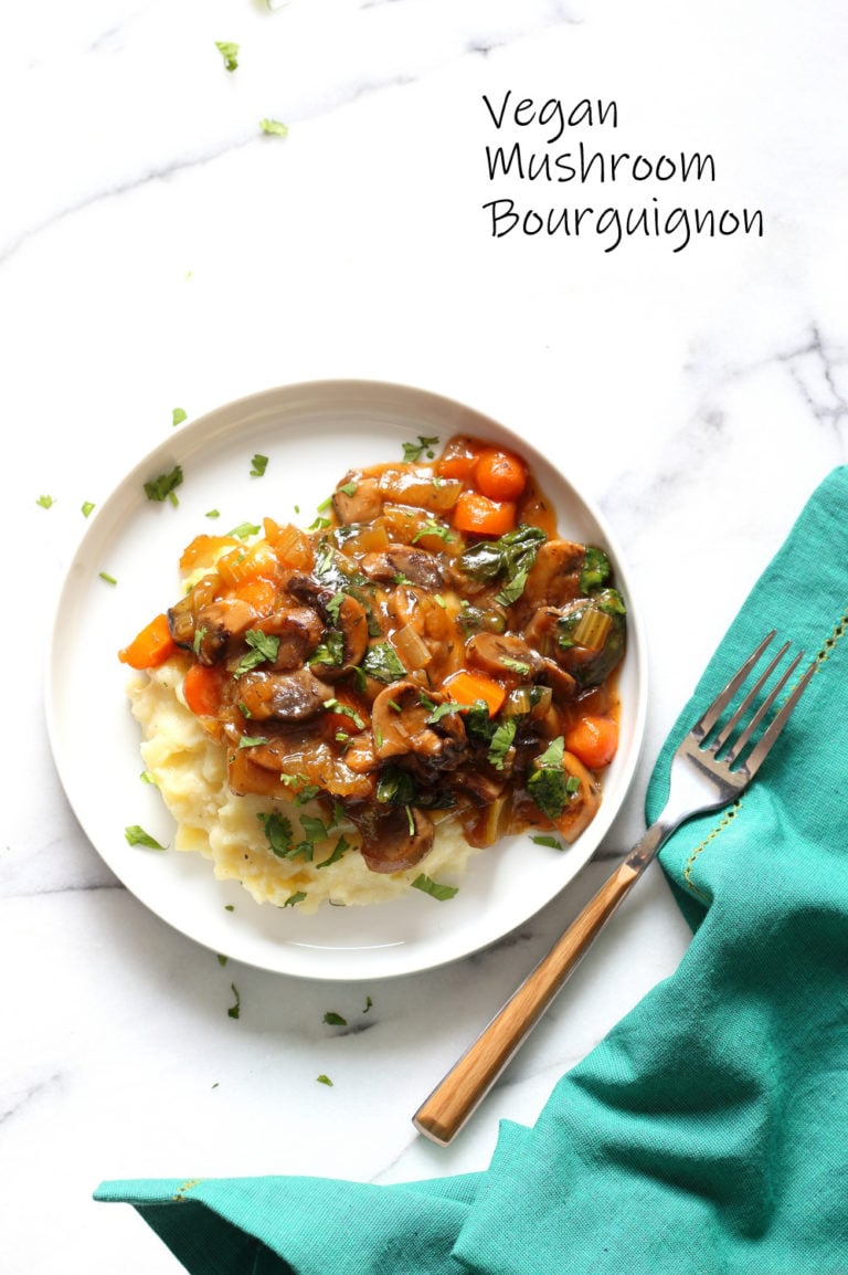 Vegan Mushroom Bourguignon With Potato Cauliflower Mash Instant Pot