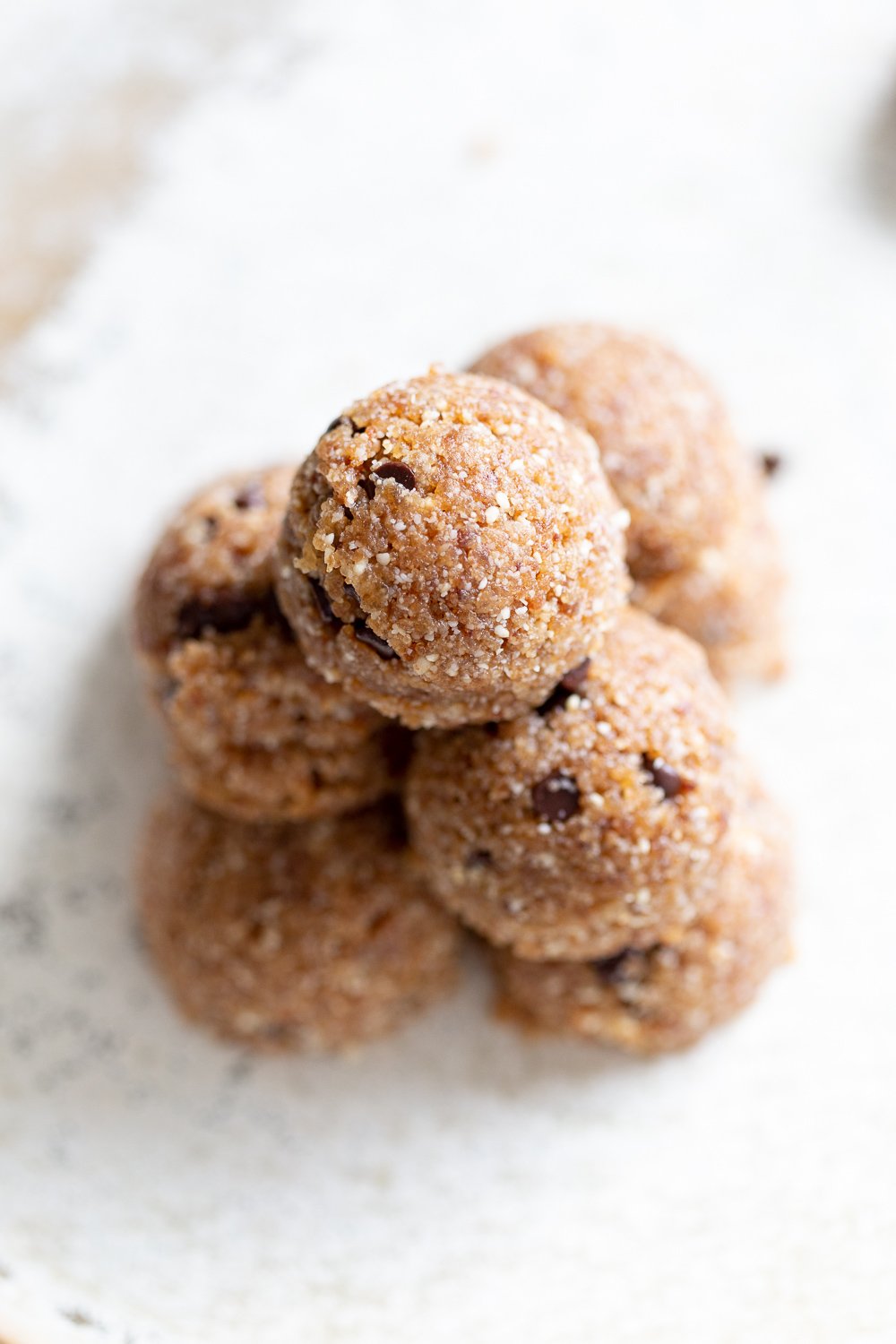 Our Vegan Cookie Dough Bites on a white plate