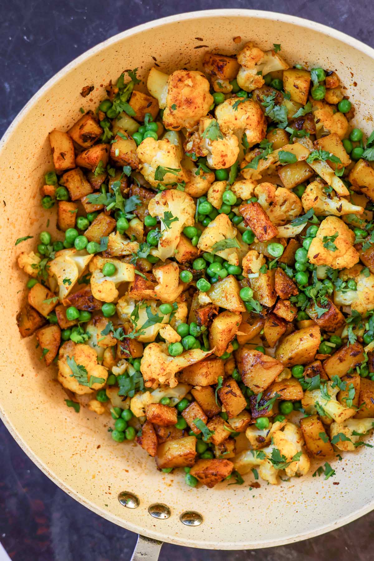Vegan Aloo Gobi Matar - Indian Potato, Cauliflower, and Peas