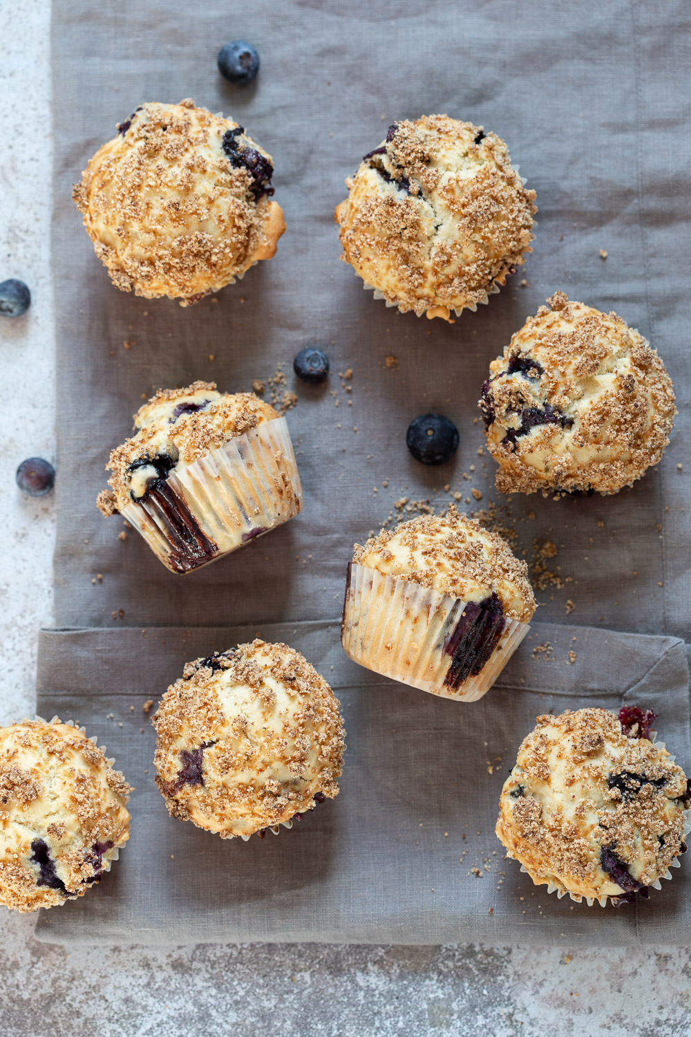 Vegan Blueberry Muffins with Streusel