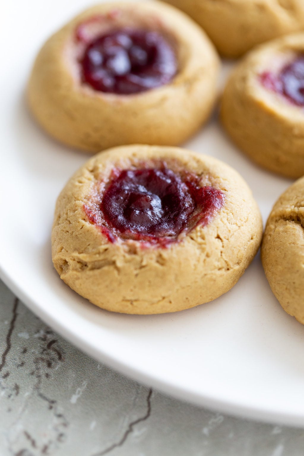 Vegan Peanut Butter & Jelly Thumbprint Cookies | Vegan Richa