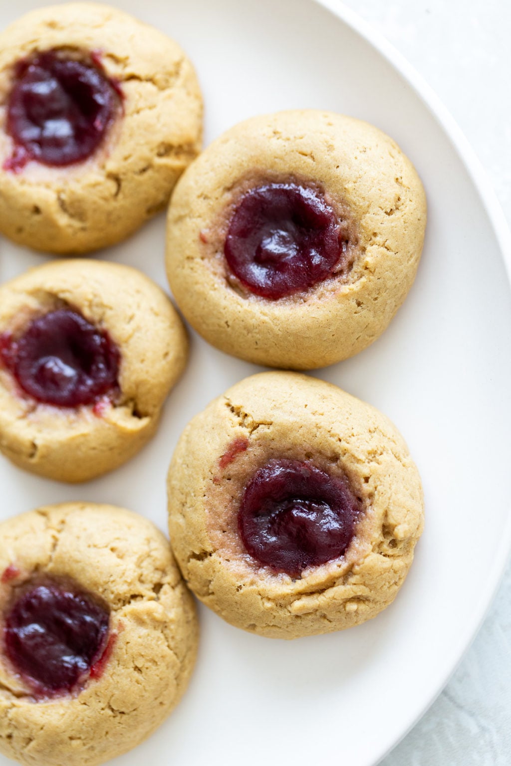 Vegan Peanut Butter & Jelly Thumbprint Cookies | Vegan Richa