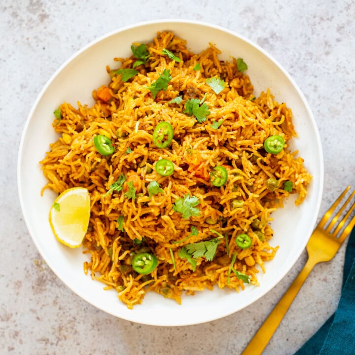 Pumpkin Chipotle Instant Pot Fried Rice | Vegan Richa