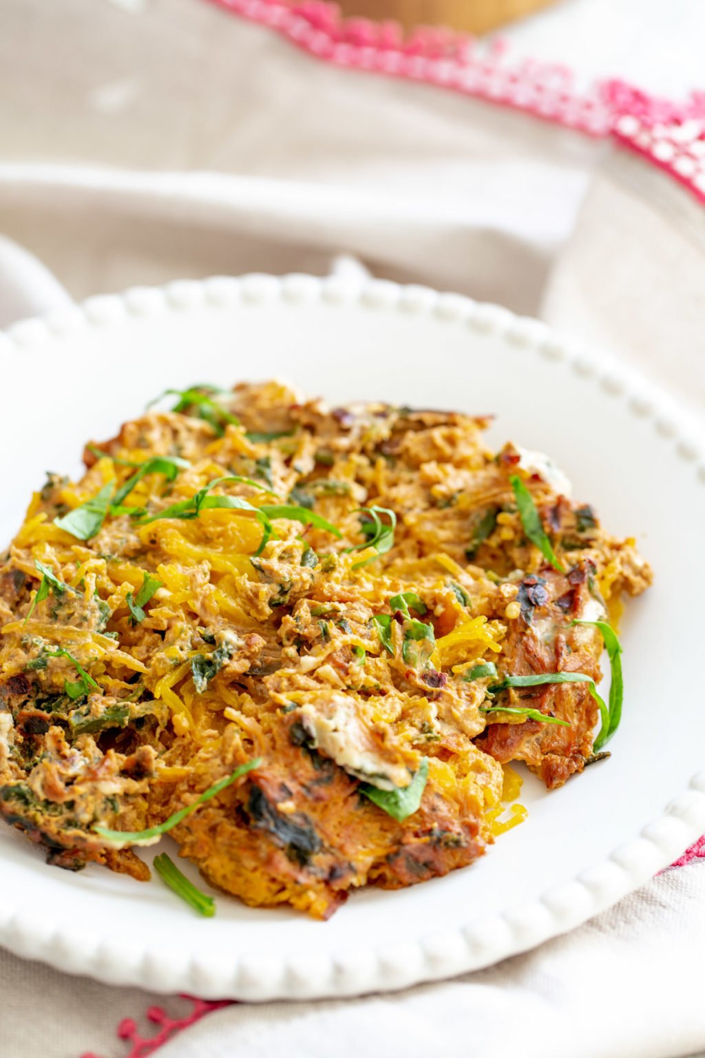 Vegan Spaghetti Squash Bake with Sundried Tomato Sauce