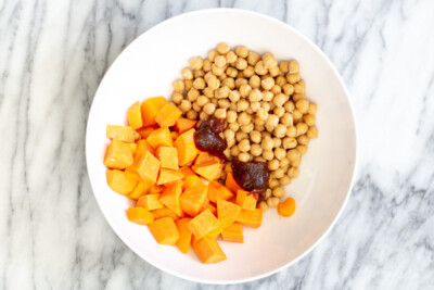 Spicy Sweet Potato Chickpea Salad Bowl with Tahini Dressing - Vegan Richa