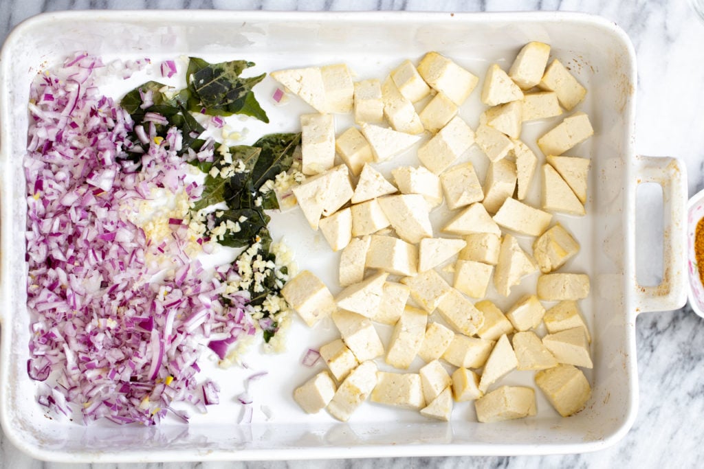 Vegan Madras Curry Tofu Casserole One Pot Dinner