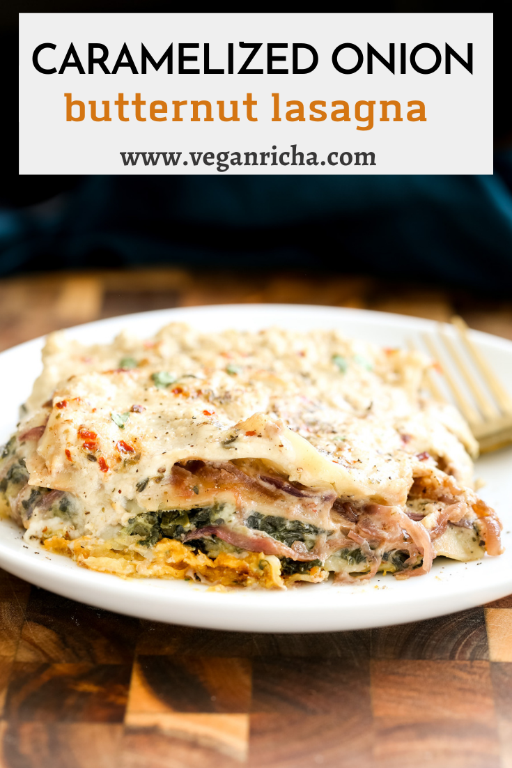 Vegan Butternut Squash Lasagna with Caramelized Onion