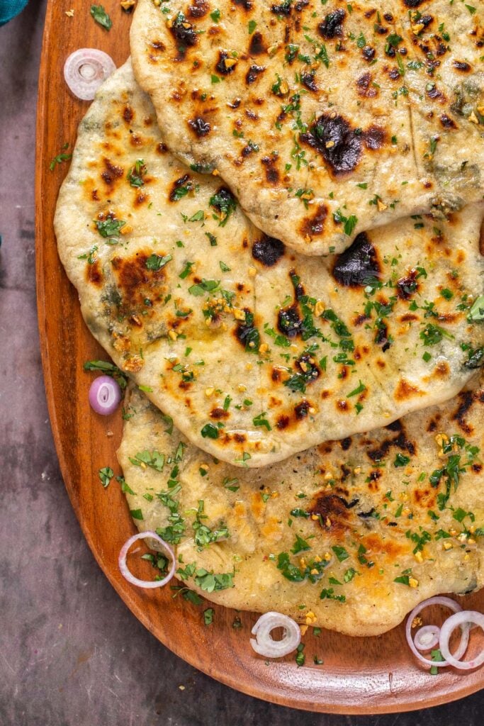 Vegan Stuffed Potato, Cheese & Spinach Naan