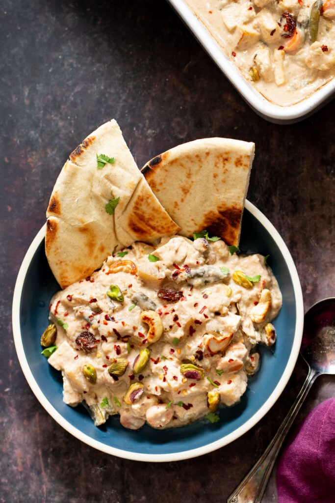 Vegan Navratan Korma (Vegetables with luscious White Korma Sauce