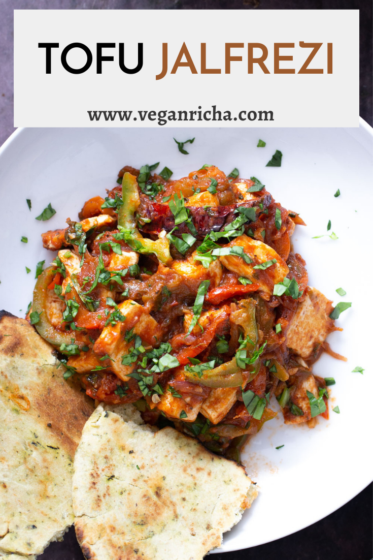 Tofu Jalfrezi (Indian Smoky Tofu Bell Pepper Tomato stir fry) Vegan Richa