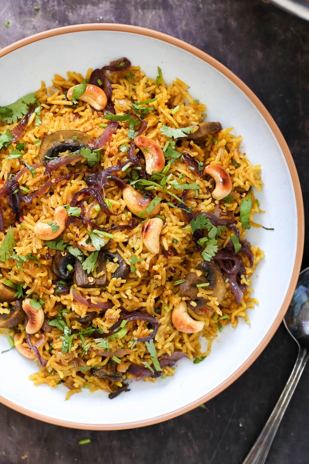 Mushroom biryani vegan richa