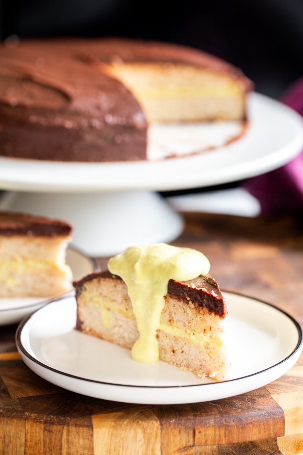 Vegan Boston Cream Pie Cake