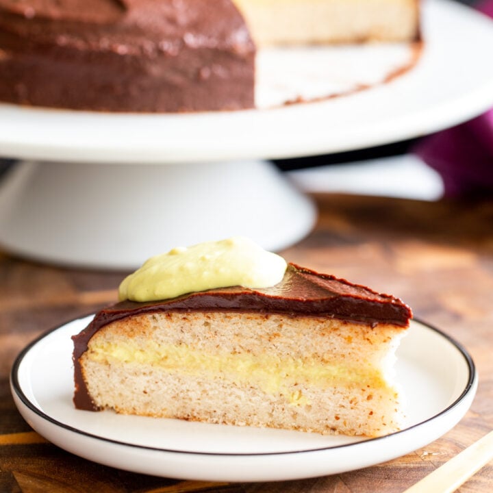 Vegan Boston Cream Pie Cake